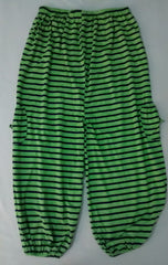 Black Stripes on Green Colored Legging